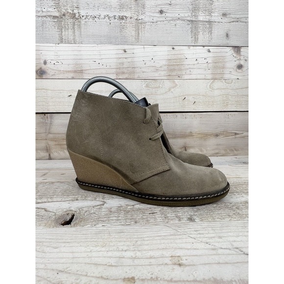 J.Crew MacAlister Shoes Womens 9 Tan Leather Wedge Ankle Boot 28671 - Picture 1 of 8